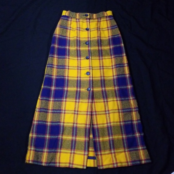 Vintage Dresses & Skirts - Cute Vintage Plaid Long Skirt